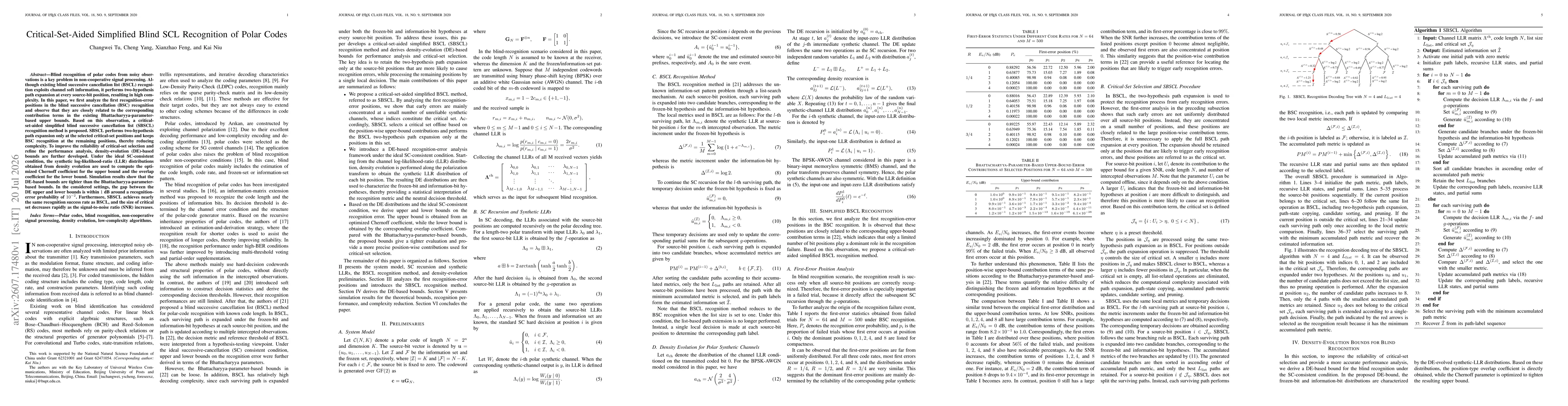 Thumbnail for Critical-Set-Aided Simplified Blind SCL Recognition of Polar Codes