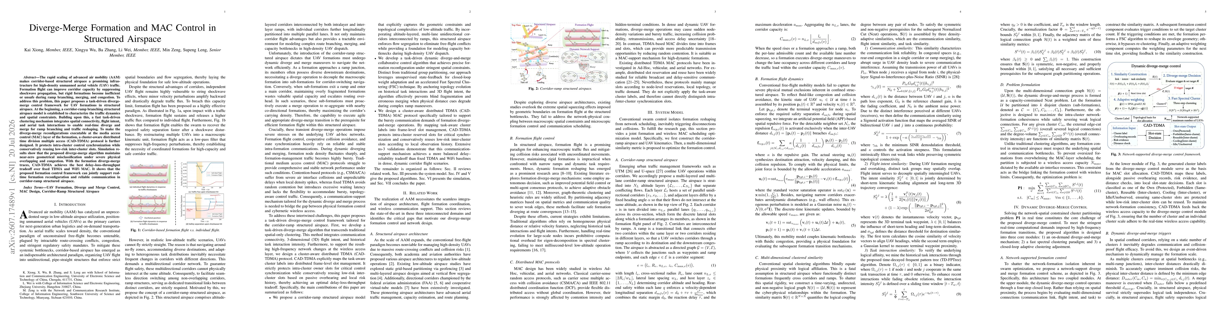 Thumbnail for Diverge-Merge Formation and MAC Control in Structured Airspace