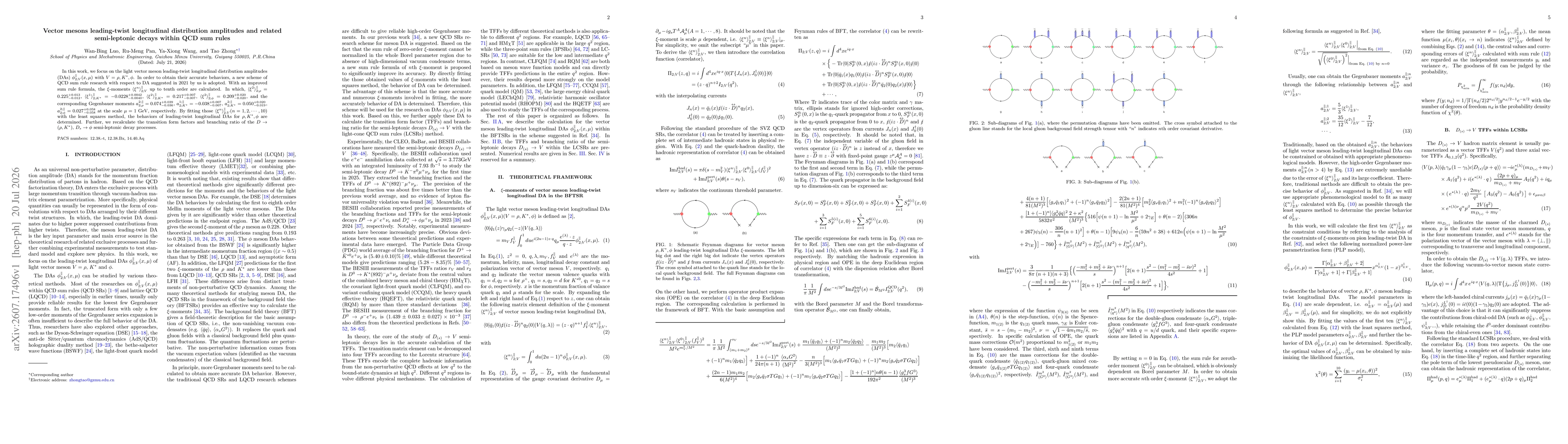 Thumbnail for Vector mesons leading-twist longitudinal distribution amplitudes and related semi-leptonic decays within QCD sum rules