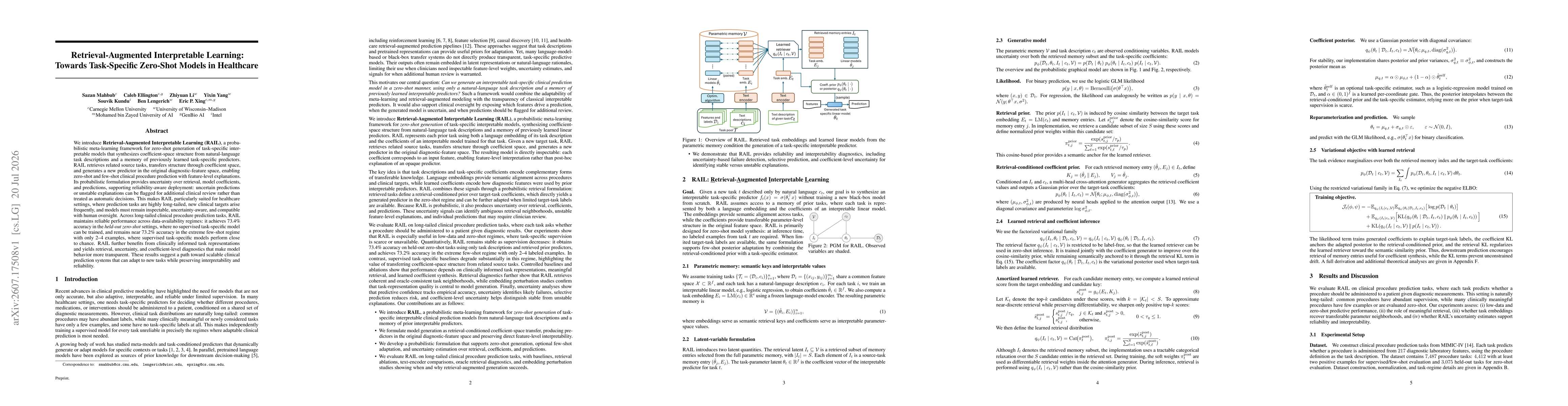 Thumbnail for Retrieval-Augmented Interpretable Learning: Towards Task-Specific Zero-Shot Models in Healthcare