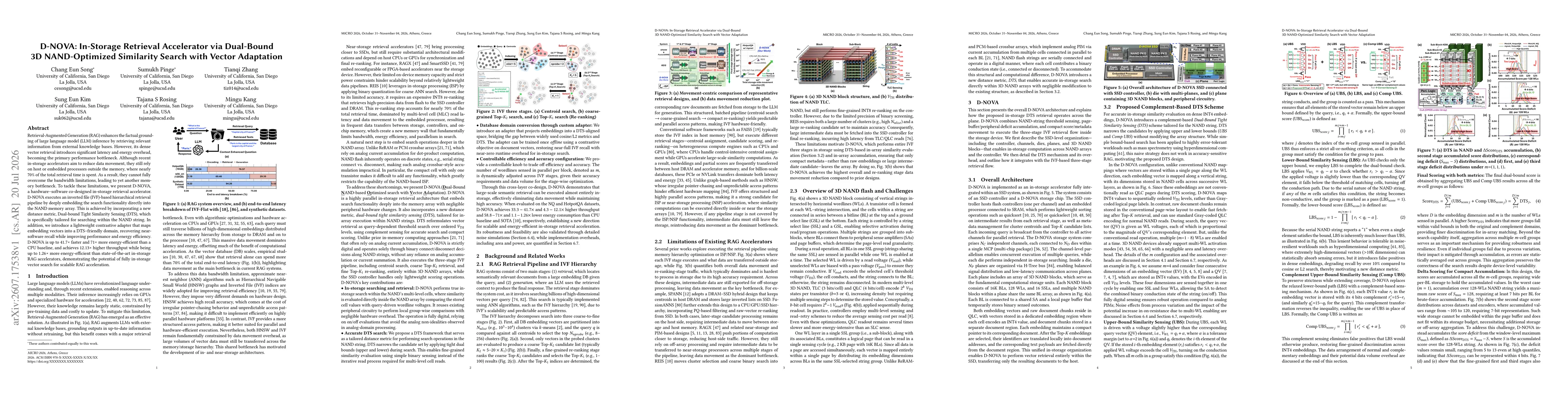 Thumbnail for D-NOVA: In-Storage Retrieval Accelerator via Dual-Bound 3D NAND-Optimized Similarity Search with Vector Adaptation