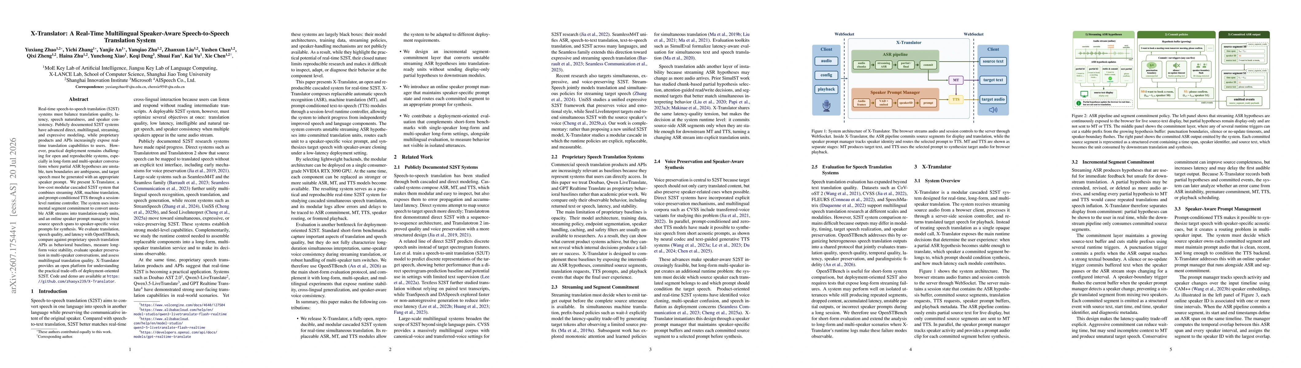 Thumbnail for X-Translator: A Real-Time Multilingual Speaker-Aware Speech-to-Speech Translation System