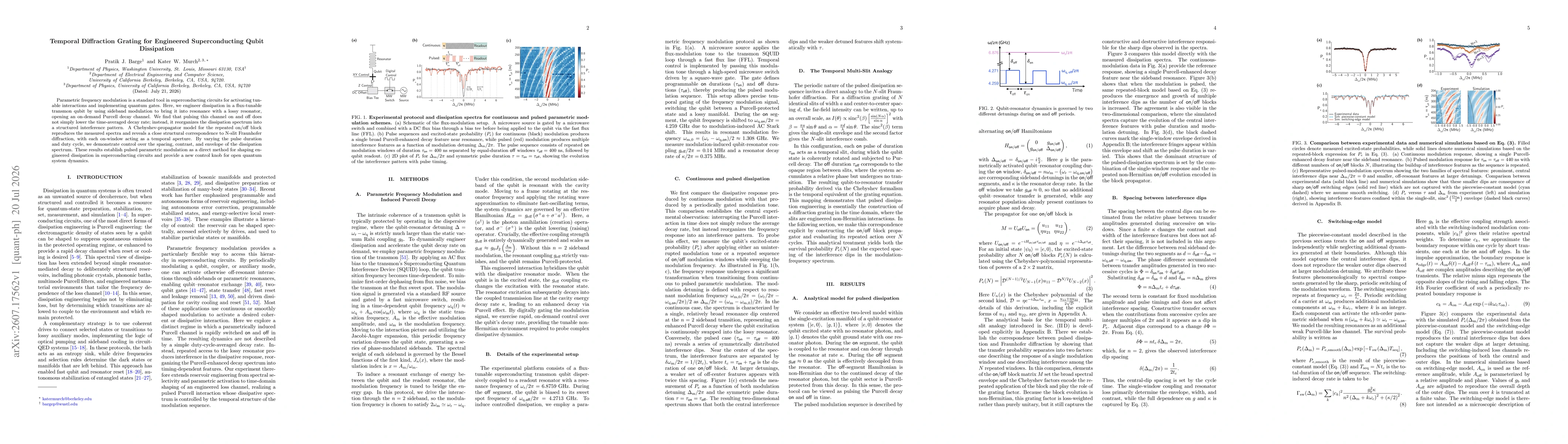 Thumbnail for Temporal Diffraction Grating for Engineered Superconducting Qubit Dissipation
