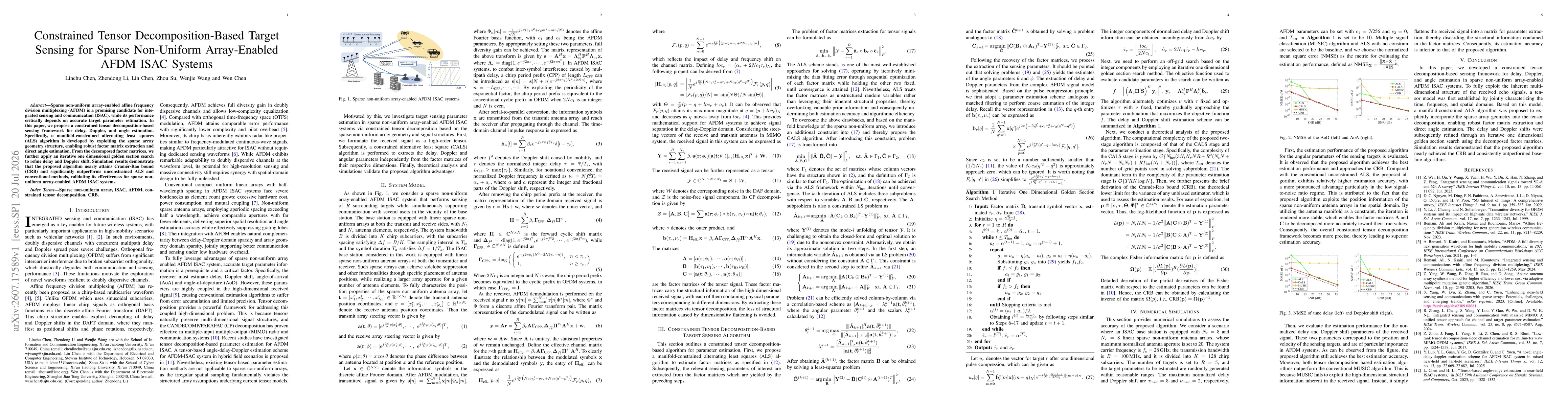 Thumbnail for Constrained Tensor Decomposition-Based Target Sensing for Sparse Non-Uniform Array-Enabled AFDM ISAC Systems