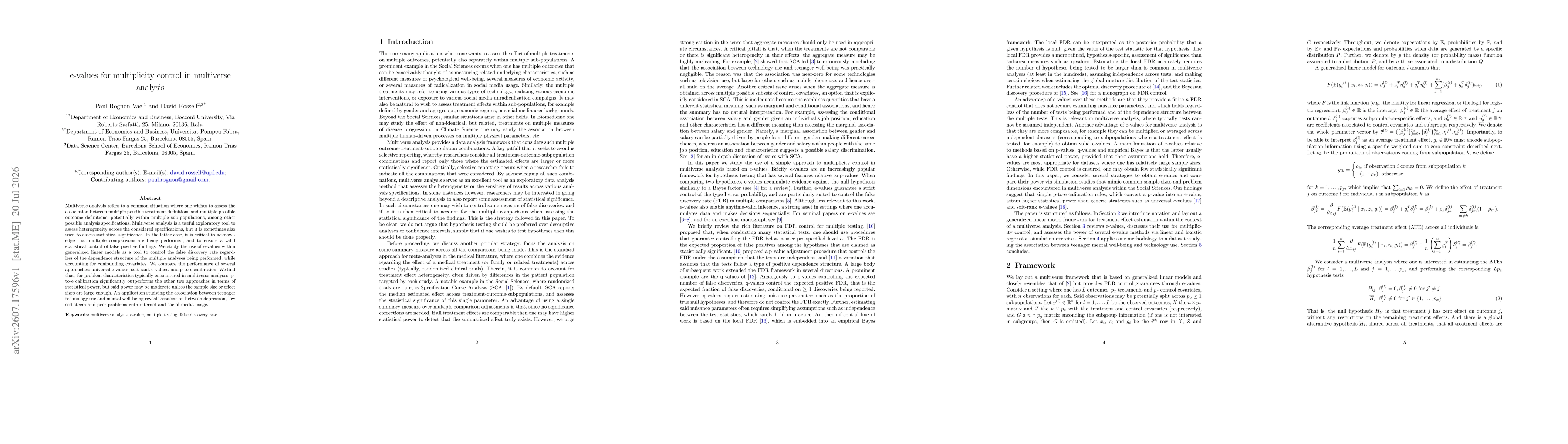 Thumbnail for E-Values For Multiplicity Control In Multiverse Analysis