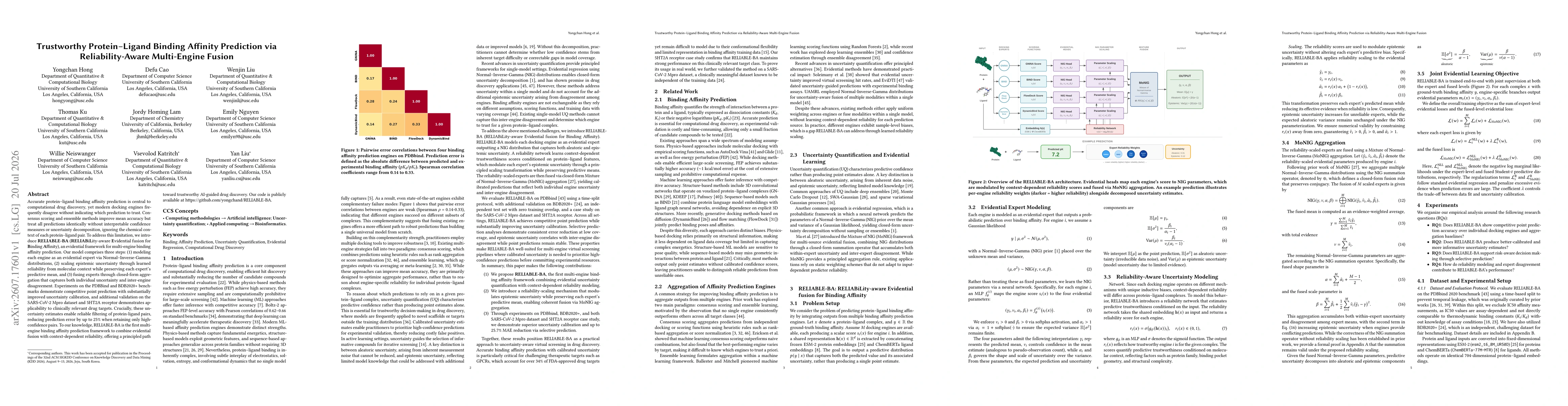 Thumbnail for Trustworthy Protein-Ligand Binding Affinity Prediction via Reliability-Aware Multi-Engine Fusion