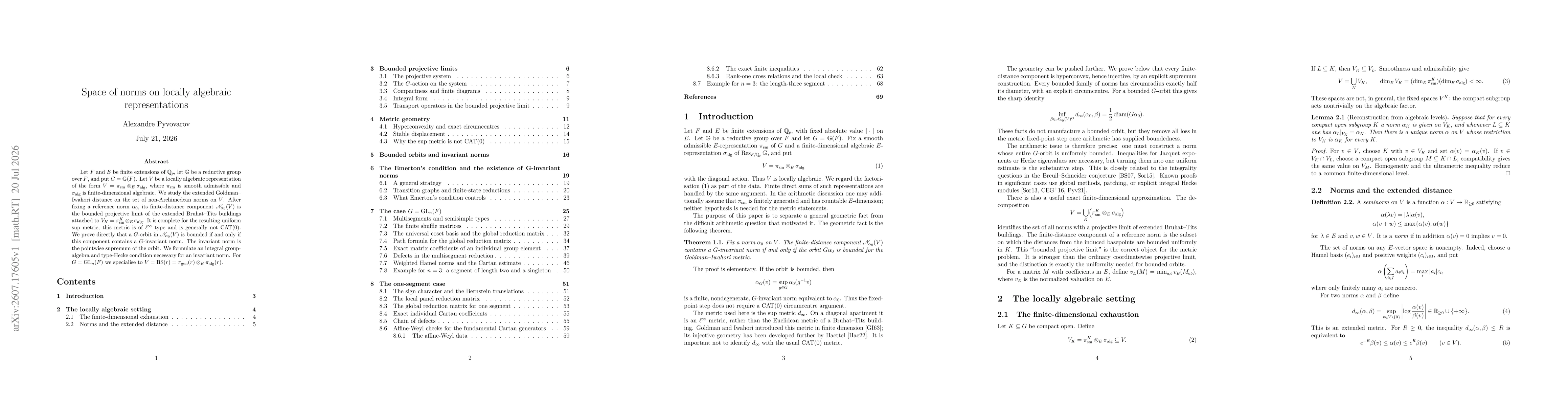 Thumbnail for Space of norms on locally algebraic representations