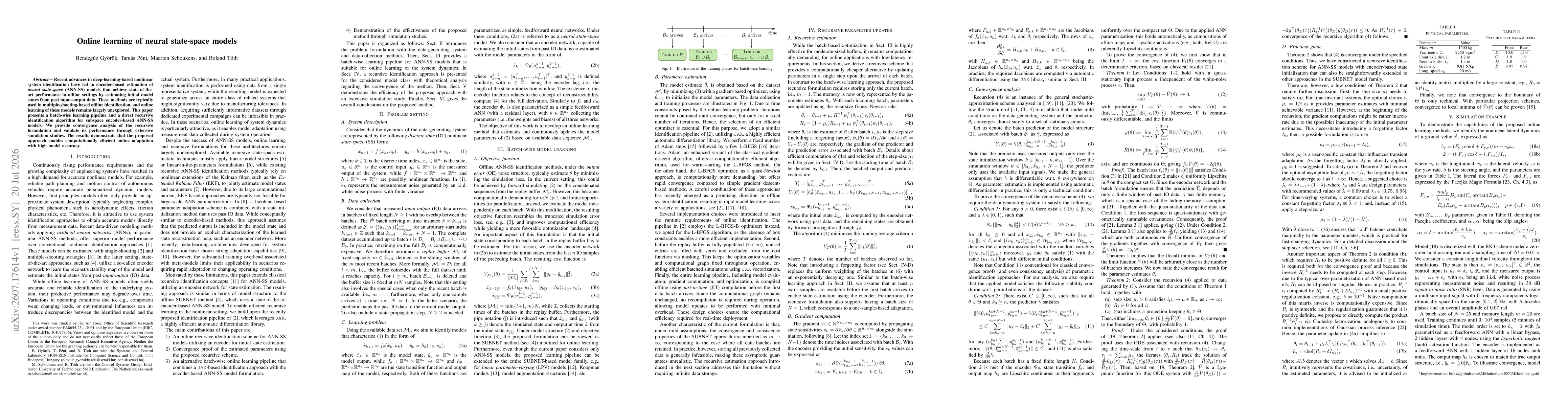 Thumbnail for Online learning of neural state-space models