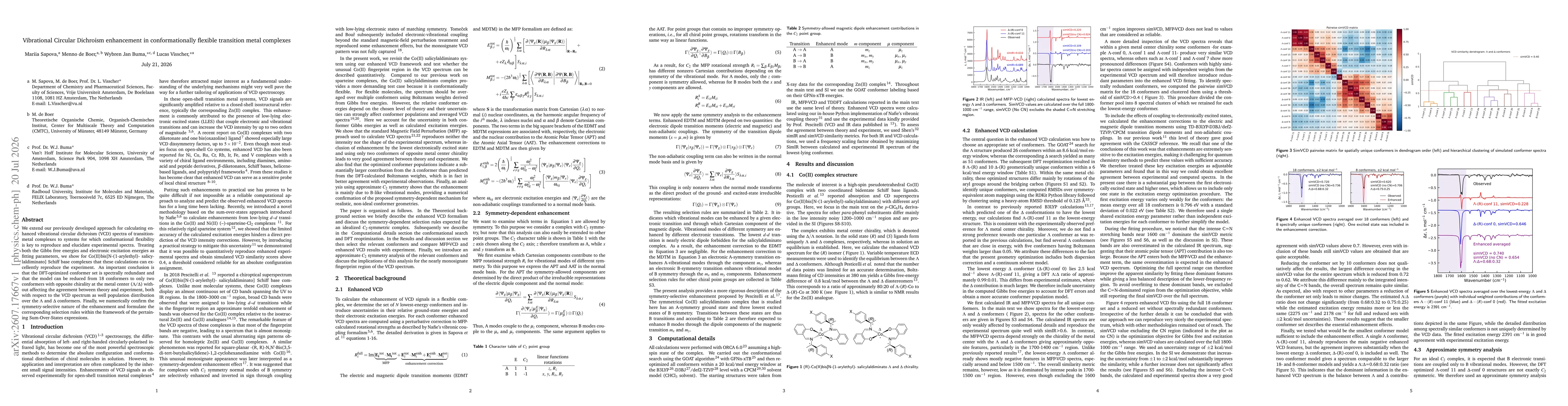 Thumbnail for Vibrational Circular Dichroism enhancement in conformationally flexible transition metal complexes