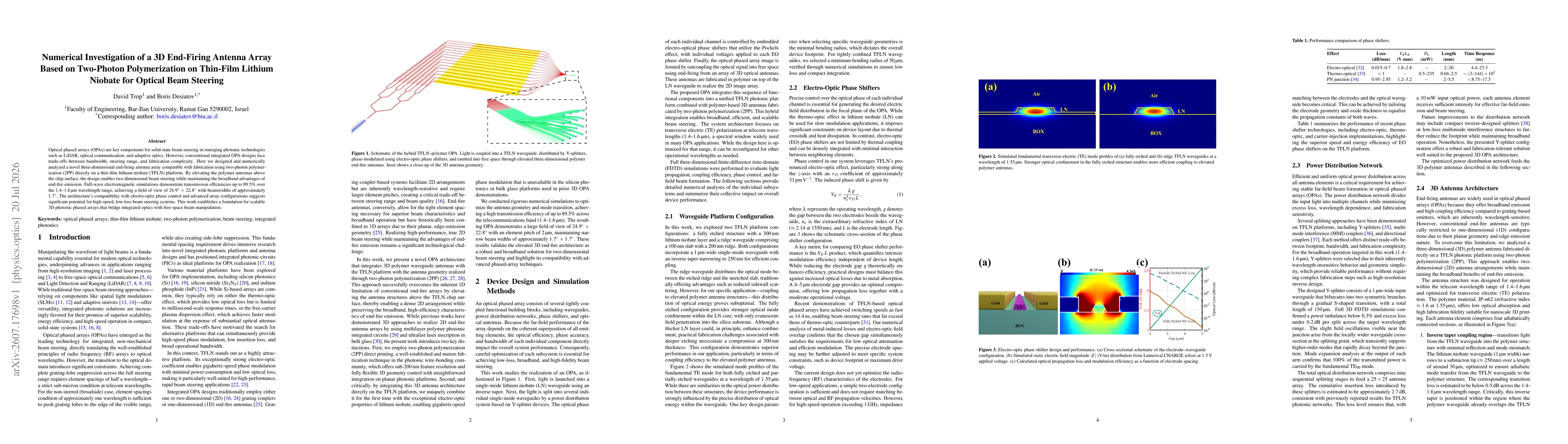 Thumbnail for Numerical Investigation of a 3D End-Firing Antenna Array Based on Two-Photon Polymerization on Thin-Film Lithium Niobate for Optical Beam Steering
