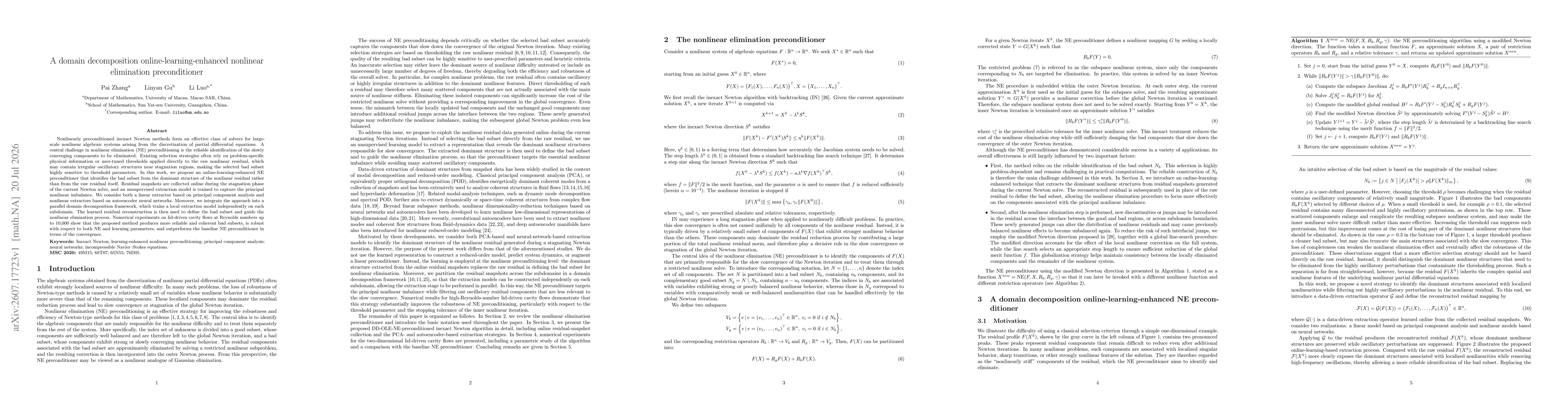 Thumbnail for A domain decomposition online-learning-enhanced nonlinear elimination preconditioner