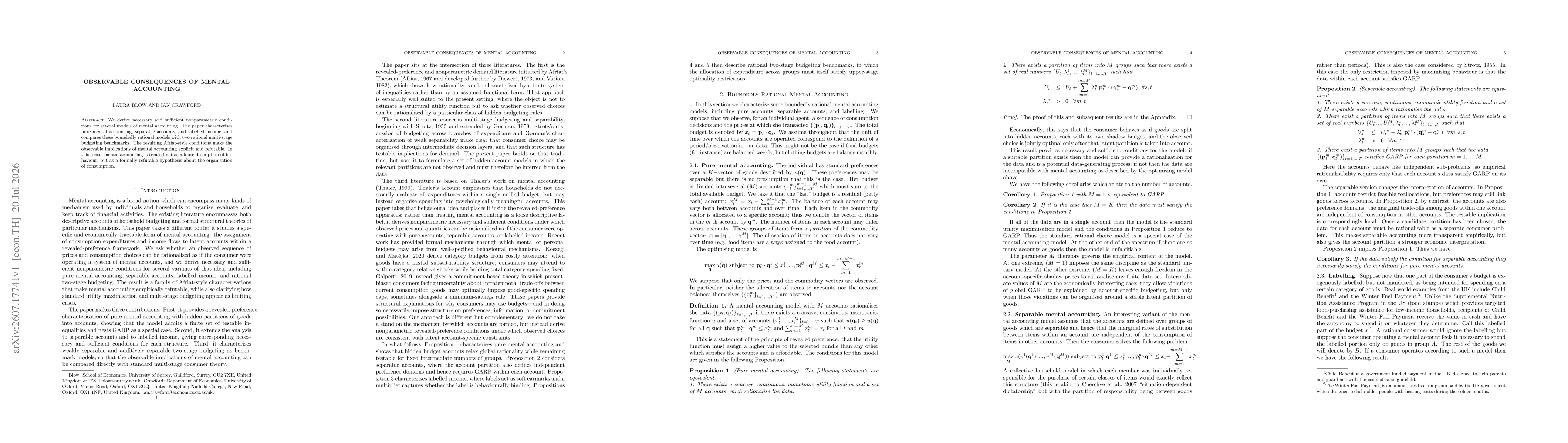 Thumbnail for Observable Consequences of Mental Accounting