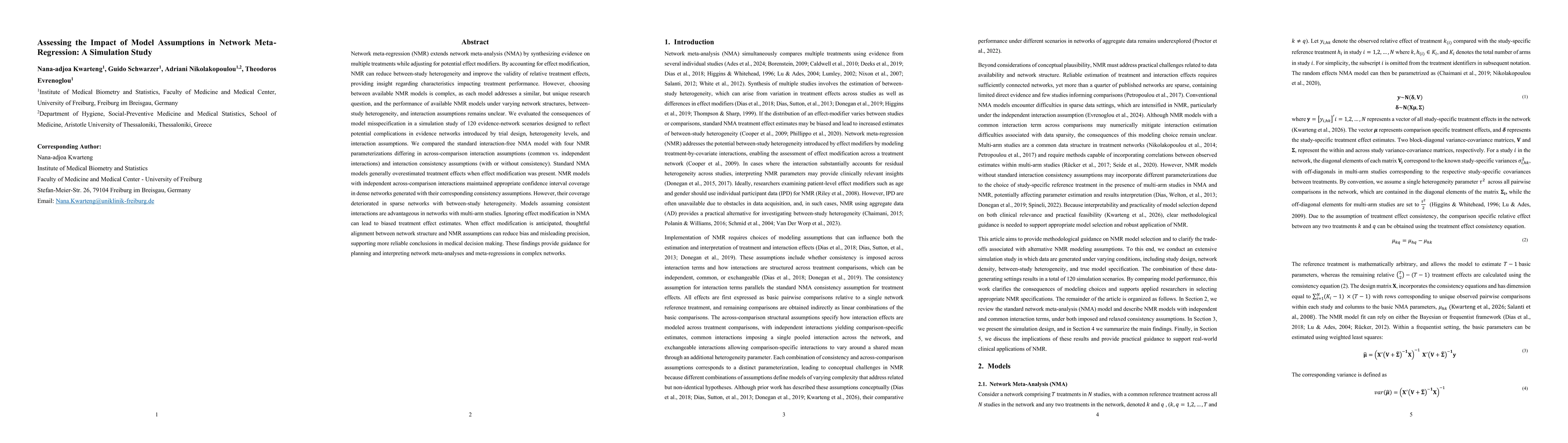 Thumbnail for Assessing the Impact of Model Assumptions in Network Meta-Regression: A Simulation Study