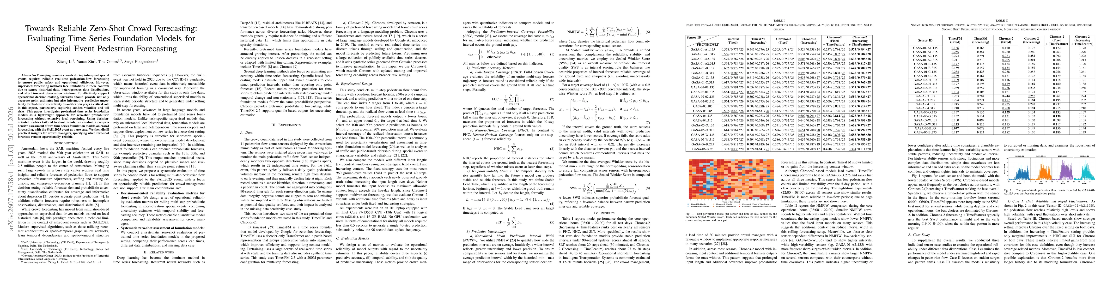 Thumbnail for Towards Reliable Zero-Shot Crowd Forecasting: Evaluating Time Series Foundation Models for Special Event Pedestrian Forecasting