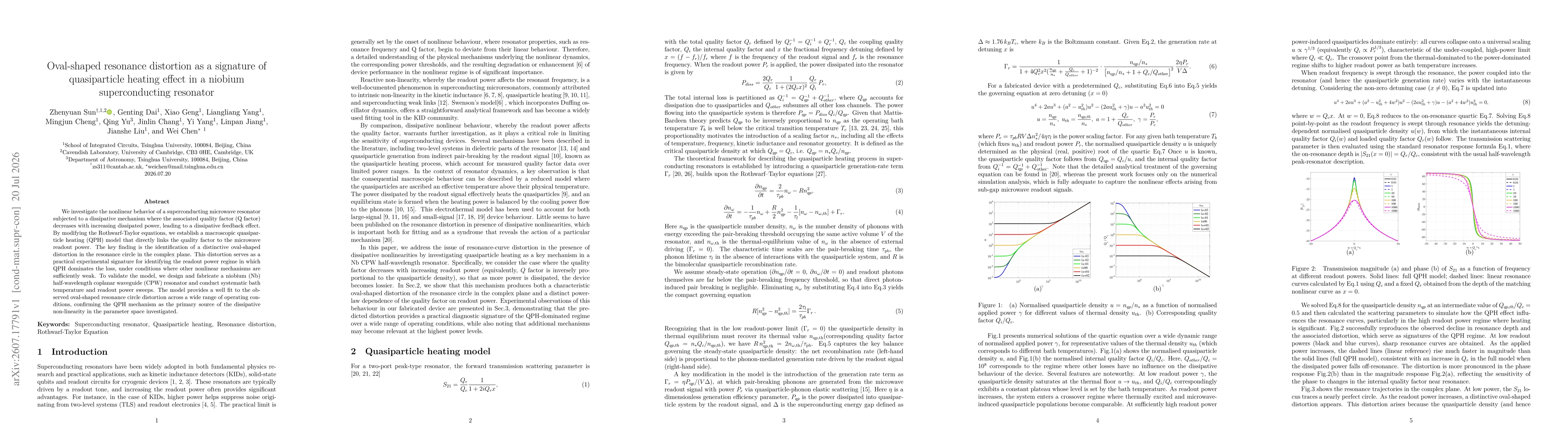 Thumbnail for Oval-shaped resonance distortion as a signature of quasiparticle heating effect in a niobium superconducting resonator
