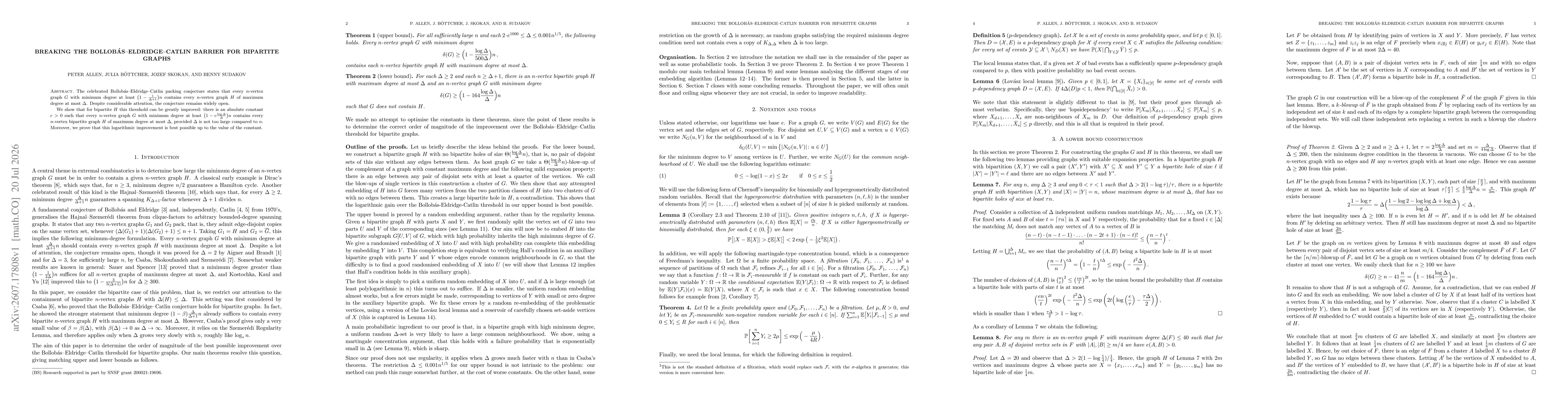 Thumbnail for Breaking the Bollobás-Eldridge-Catlin Barrier for Bipartite Graphs