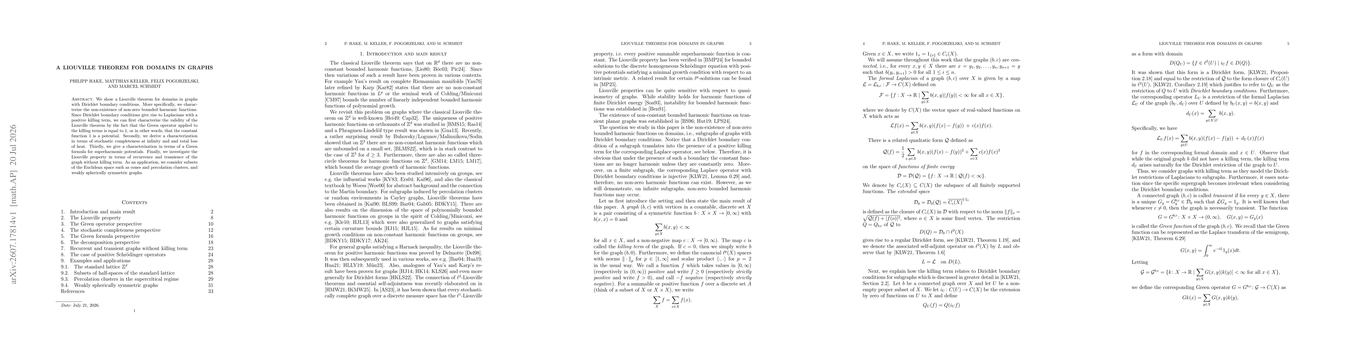 Thumbnail for A Liouville Theorem for Domains in Graphs