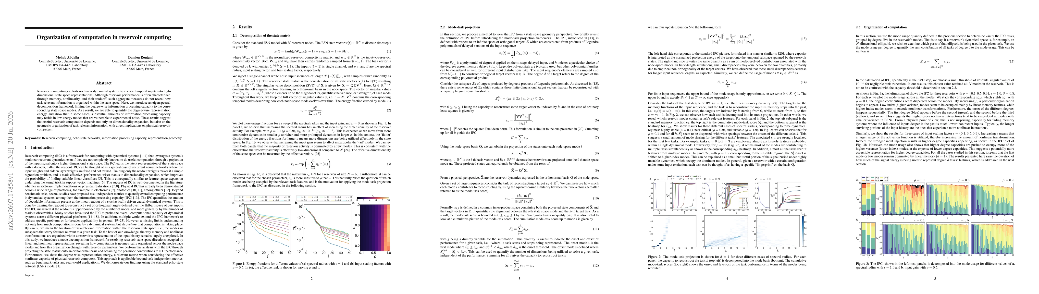 Thumbnail for Organization of computation in reservoir computing