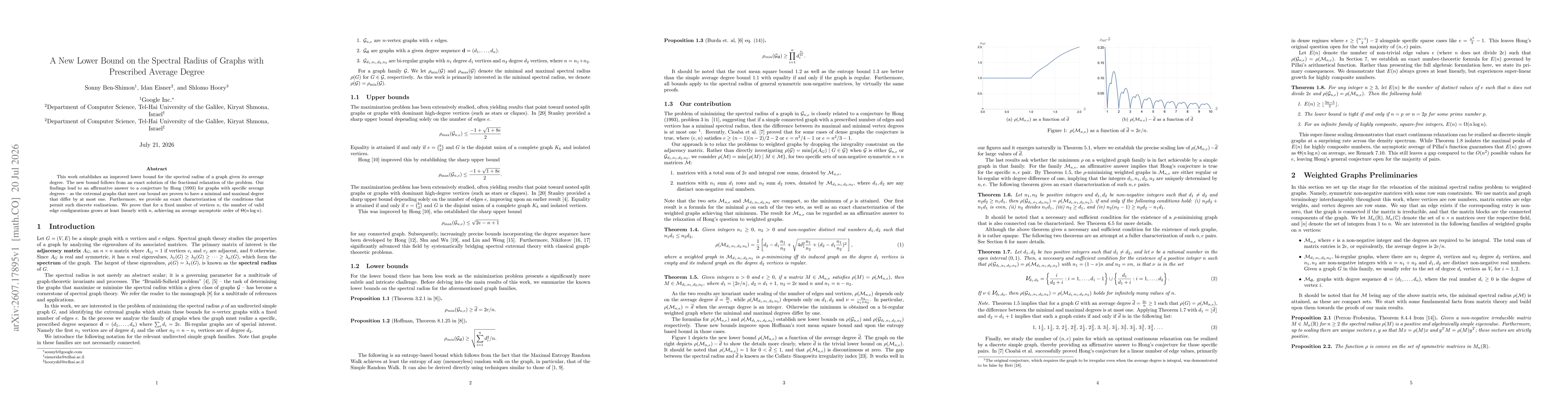 Thumbnail for A New Lower Bound on the Spectral Radius of Graphs with Prescribed Average Degree