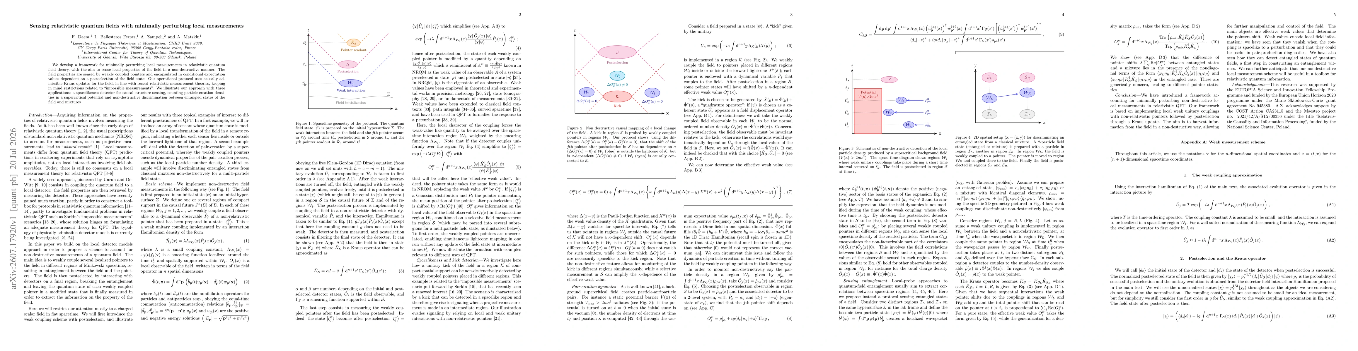 Thumbnail for Sensing relativistic quantum fields with minimally perturbing local measurements