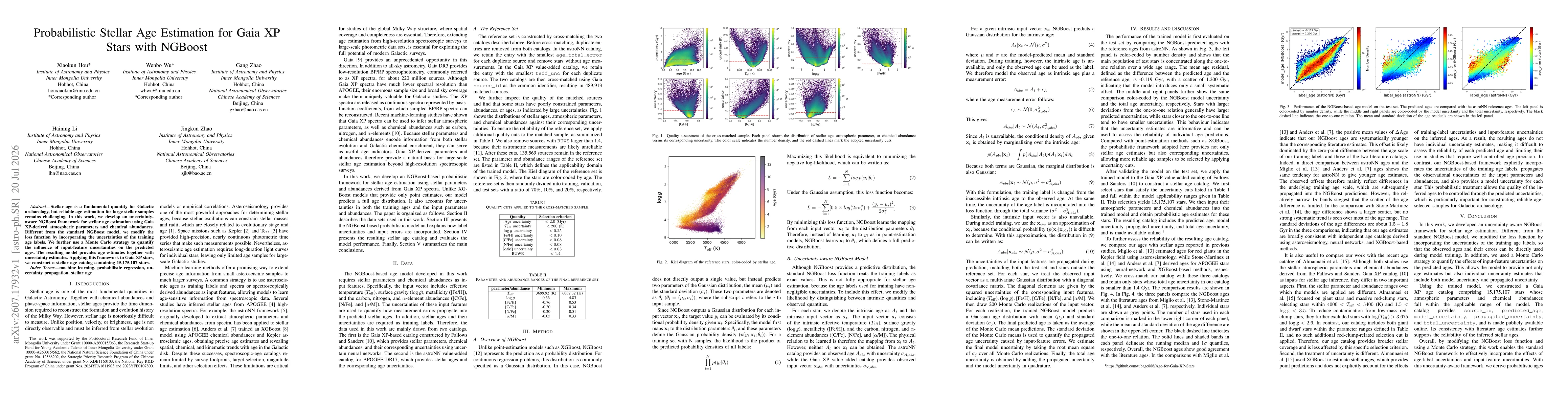 Thumbnail for Probabilistic Stellar Age Estimation for Gaia XP Stars with NGBoost