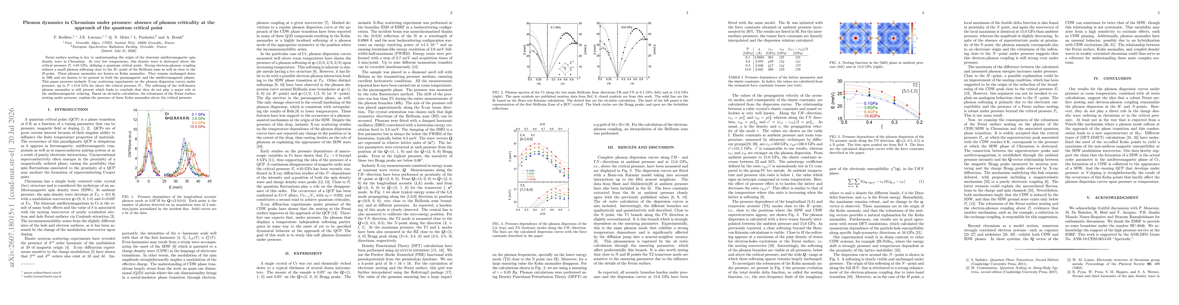 Thumbnail for Phonon dynamics in Chromium under pressure: absence of phonon criticality at the approach of the quantum critical point