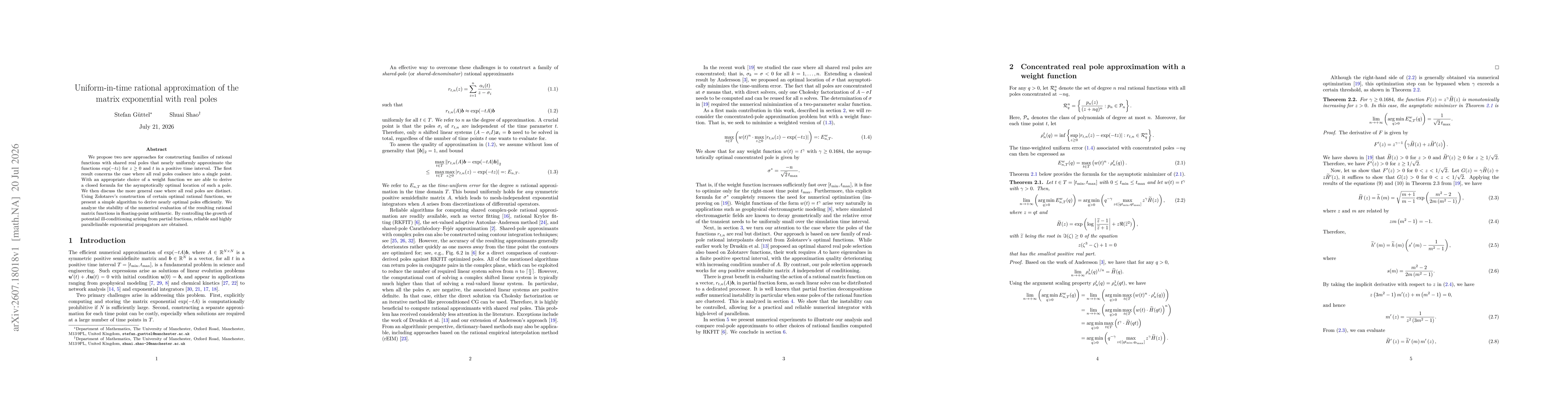 Thumbnail for Uniform-in-time rational approximation of the matrix exponential with real poles
