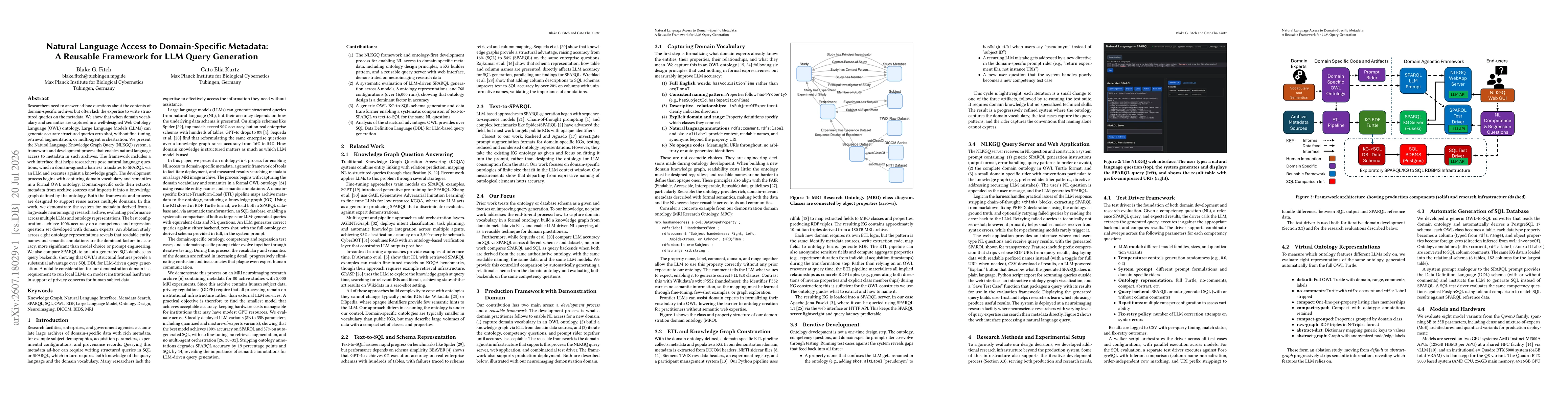 Thumbnail for Natural Language Access to Domain-Specific Metadata: A Reusable Framework for LLM Query Generation