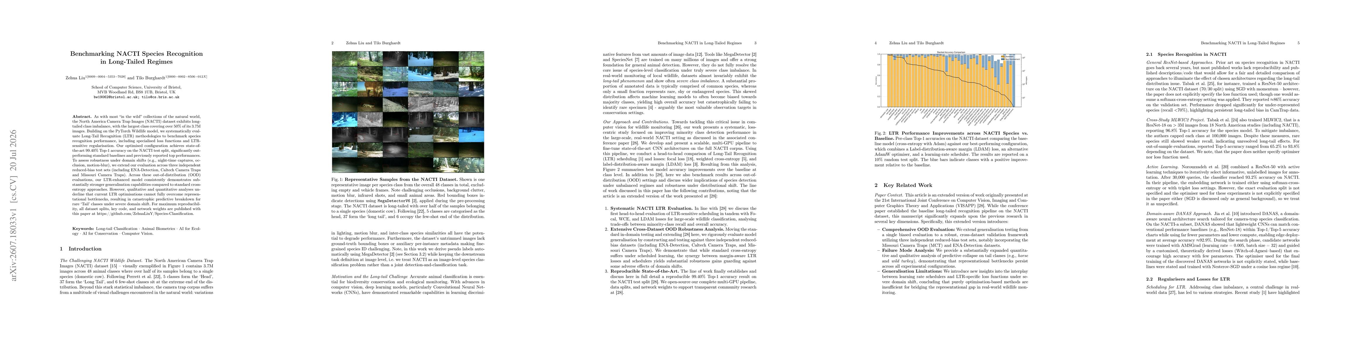 Thumbnail for Benchmarking NACTI Species Recognition in Long-Tailed Regimes