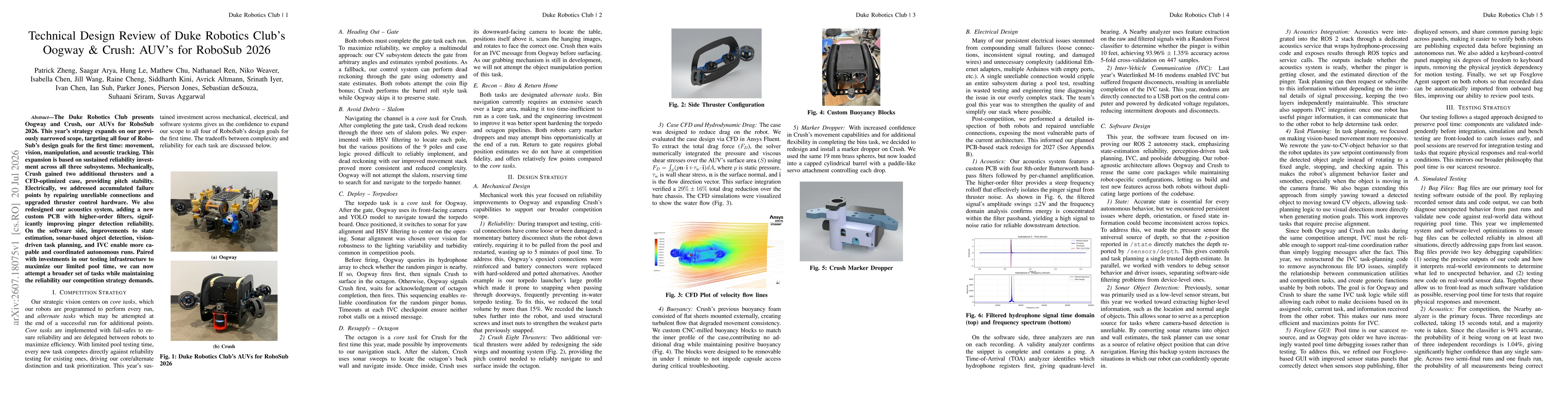Thumbnail for Technical Design Review of Duke Robotics Club's Oogway & Crush: AUVs for RoboSub 2026