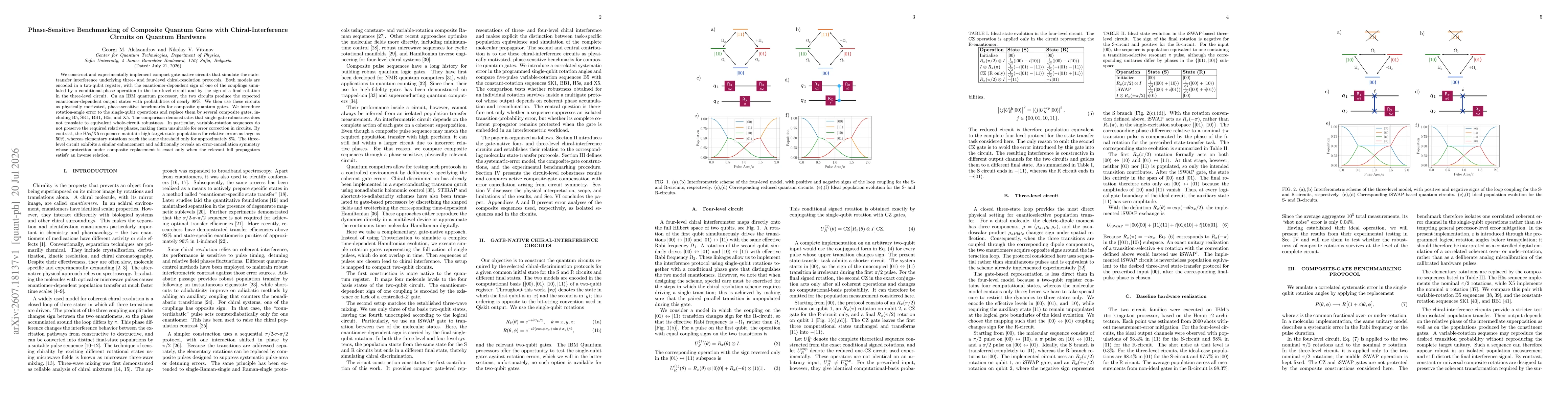 Thumbnail for Phase-Sensitive Benchmarking of Composite Quantum Gates with Chiral-Interference Circuits on Quantum Hardware