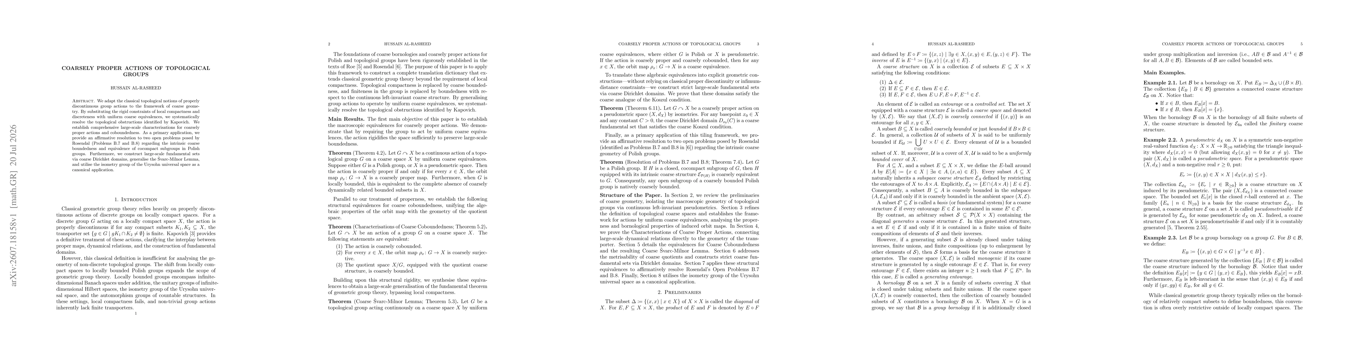 Thumbnail for Coarsely Proper Actions of Topological Groups