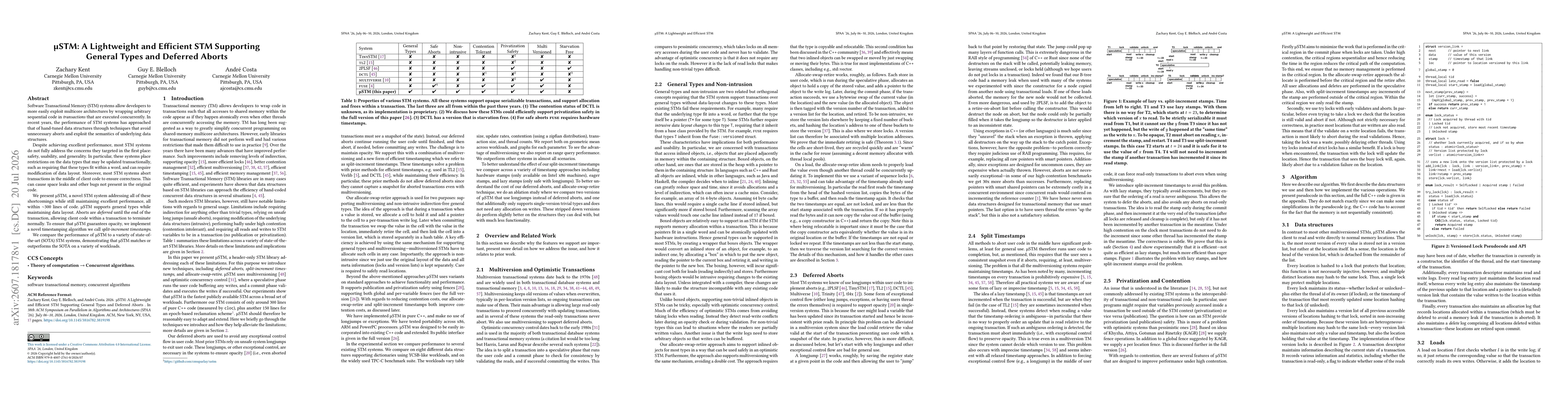 Thumbnail for uSTM: A Lightweight and Efficient STM Supporting General Types and Deferred Aborts
