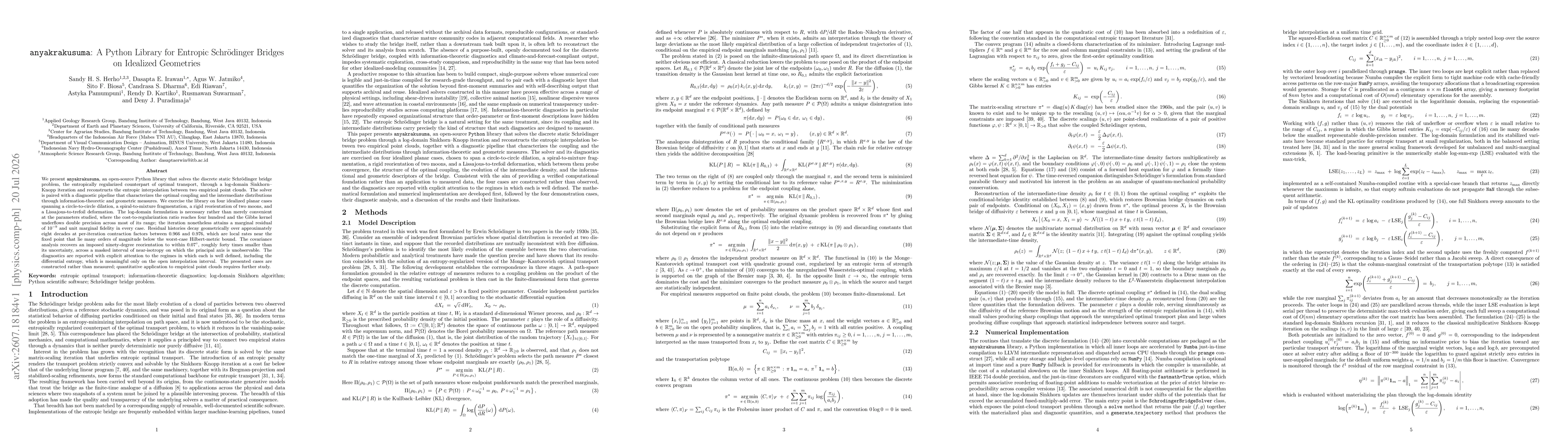 Thumbnail for anyakrakusuma: A Python Library for Entropic Schrödinger Bridges on Idealized Geometries