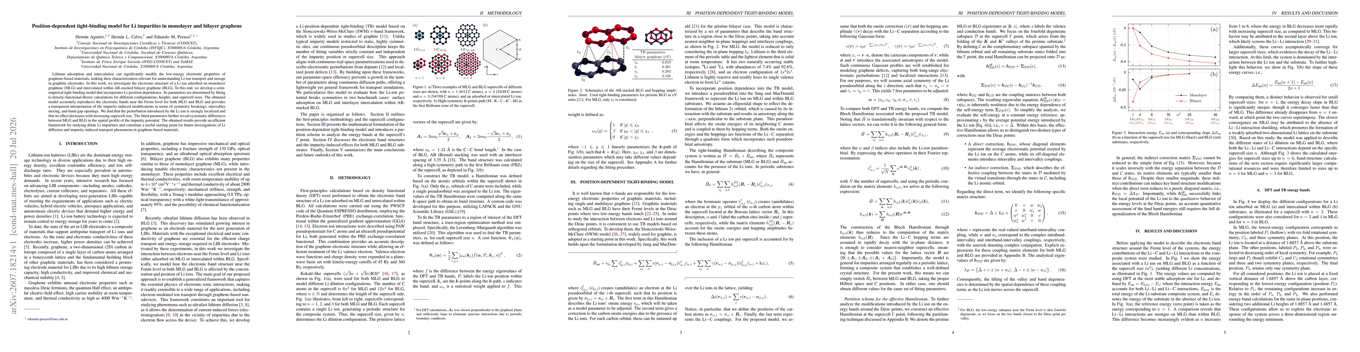 Thumbnail for Position-dependent tight-binding model for Li impurities in monolayer and bilayer graphene