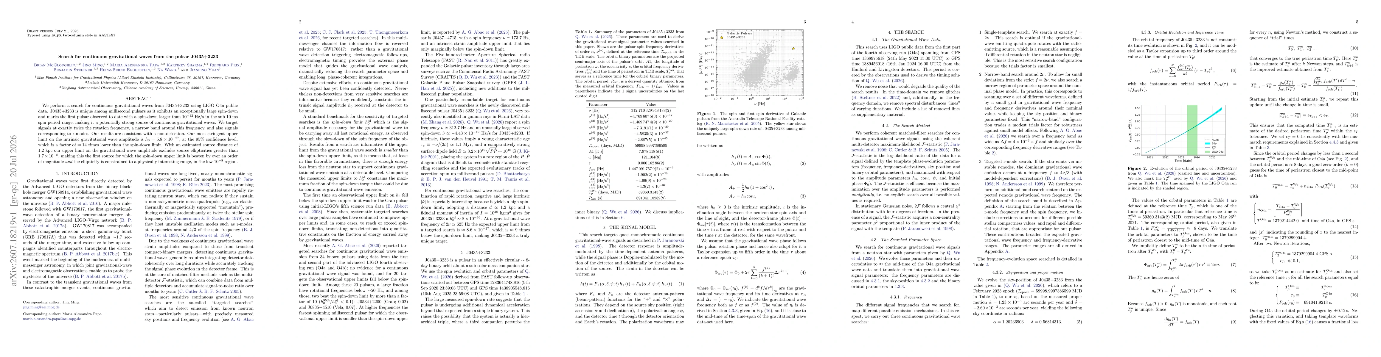 Thumbnail for Search for continuous gravitational waves from the pulsar J0435+3233