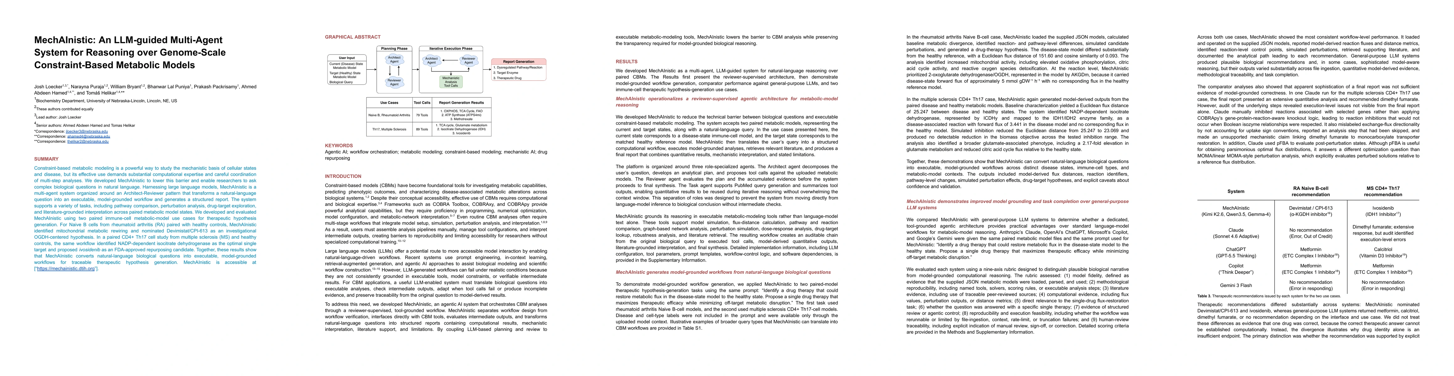 Thumbnail for MechAInistic: An LLM-guided Multi-Agent System for Reasoning over Genome-Scale Constraint-Based Metabolic Models