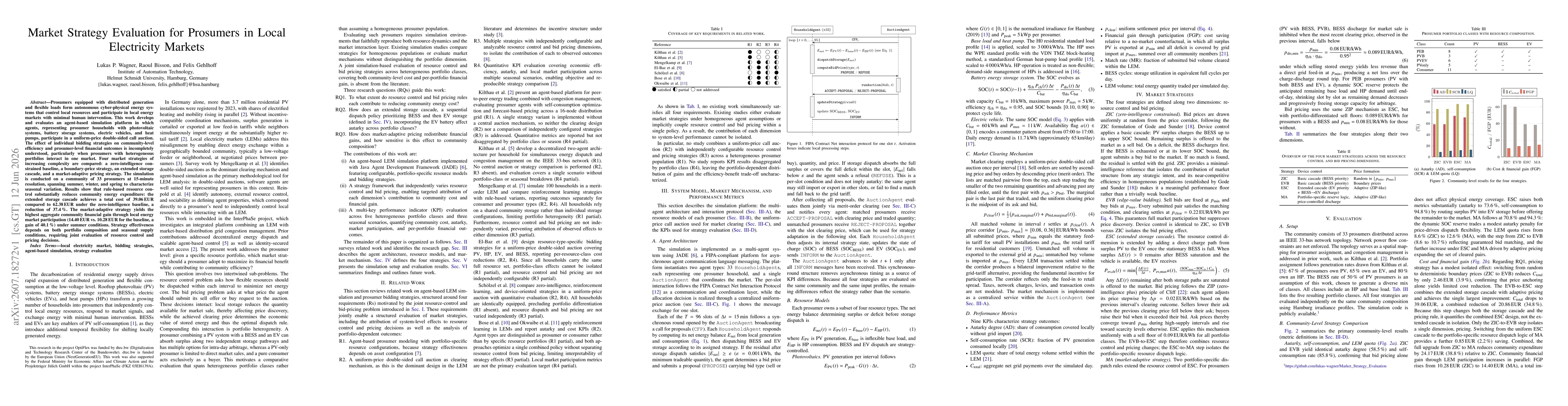 Thumbnail for Market Strategy Evaluation for Prosumers in Local Electricity Markets