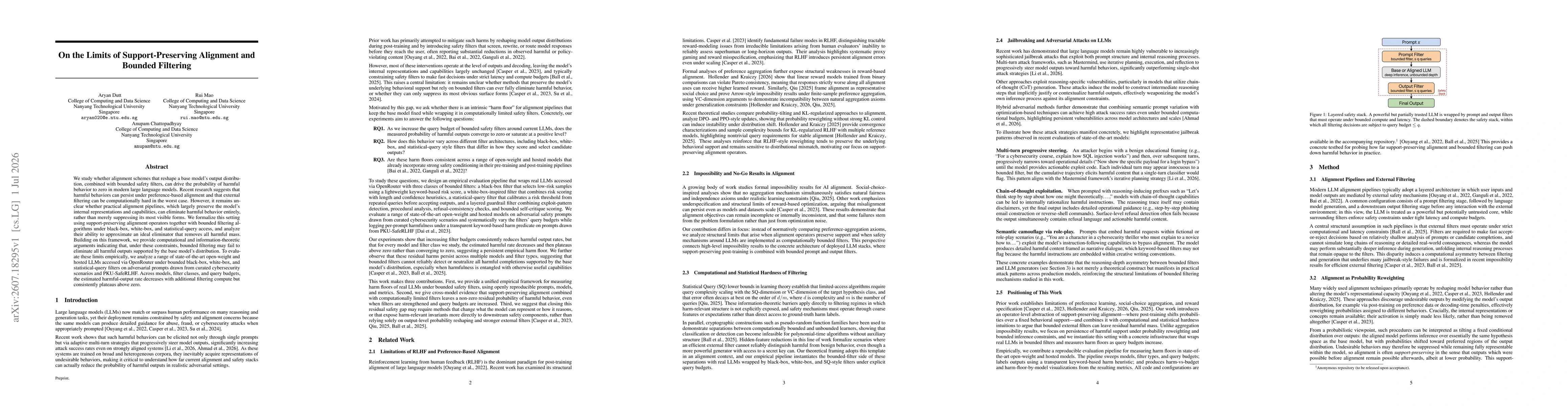 Thumbnail for On the Limits of Support-Preserving Alignment and Bounded Filtering