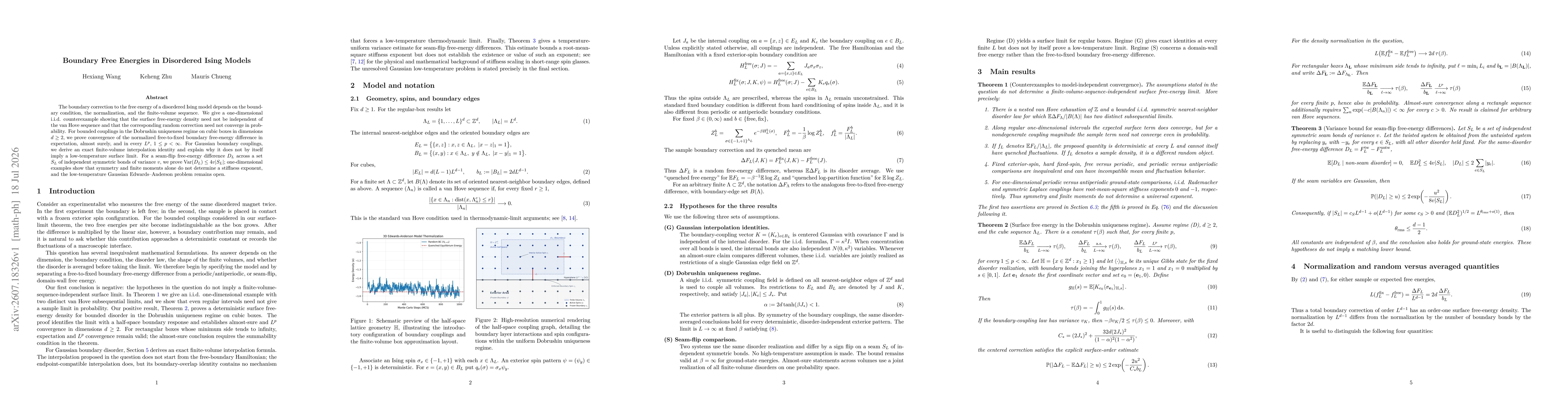 Thumbnail for Boundary Free Energies in Disordered Ising Models