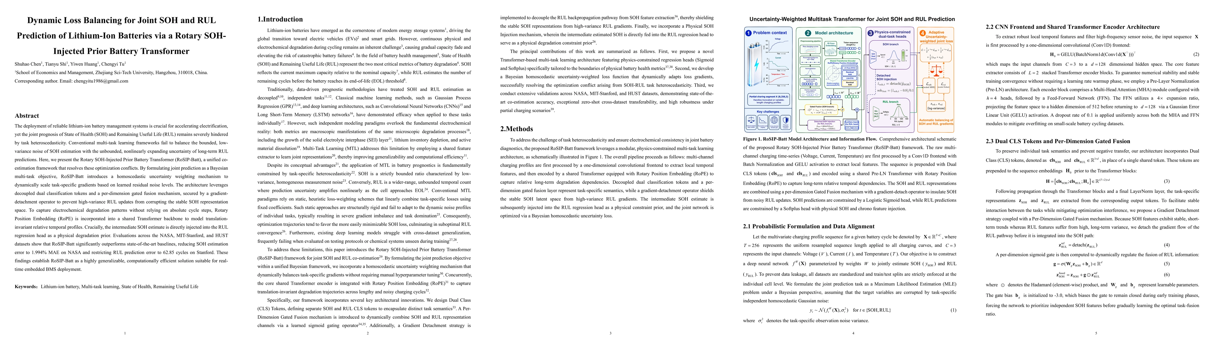 Thumbnail for Dynamic Loss Balancing for Joint SOH and RUL Prediction of Lithium-Ion Batteries via a Rotary SOH-Injected Prior Battery Transformer