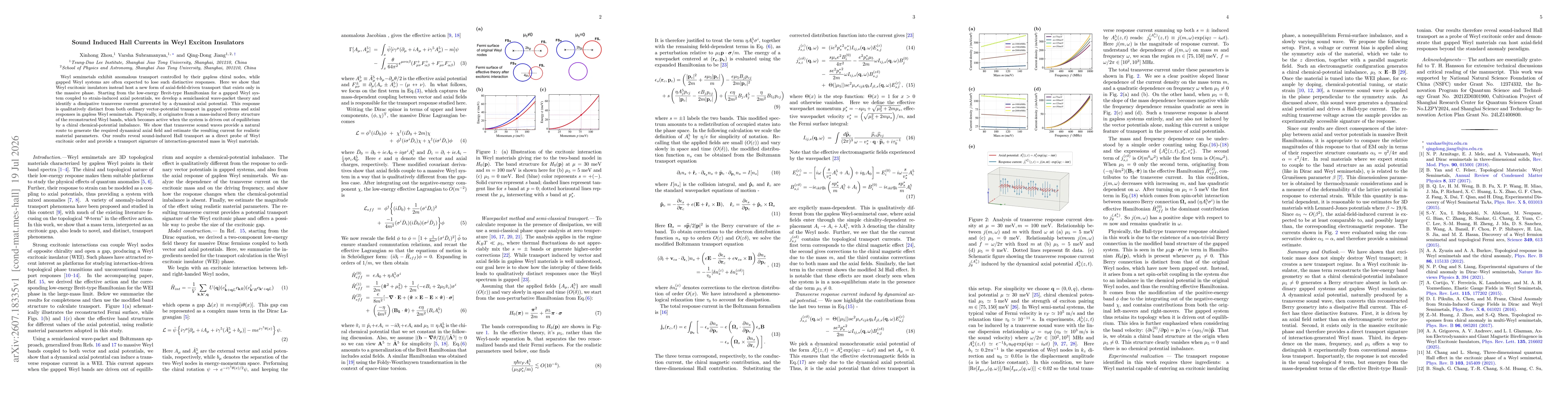 Thumbnail for Sound Induced Hall Currents in Weyl Exciton Insulators