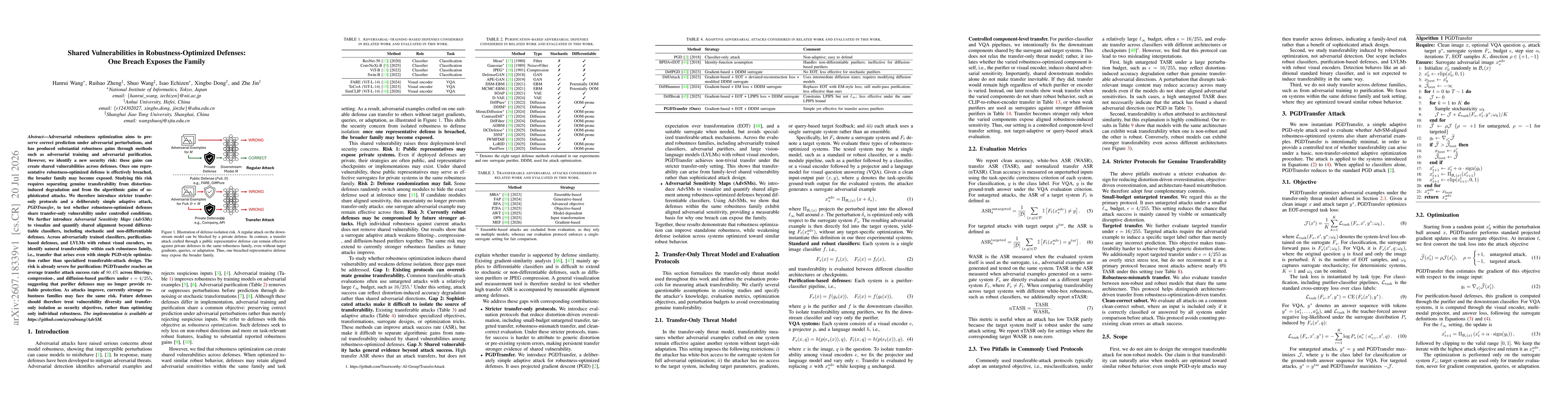 Thumbnail for Shared Vulnerabilities in Robustness-Optimized Defenses: One Breach Exposes the Family