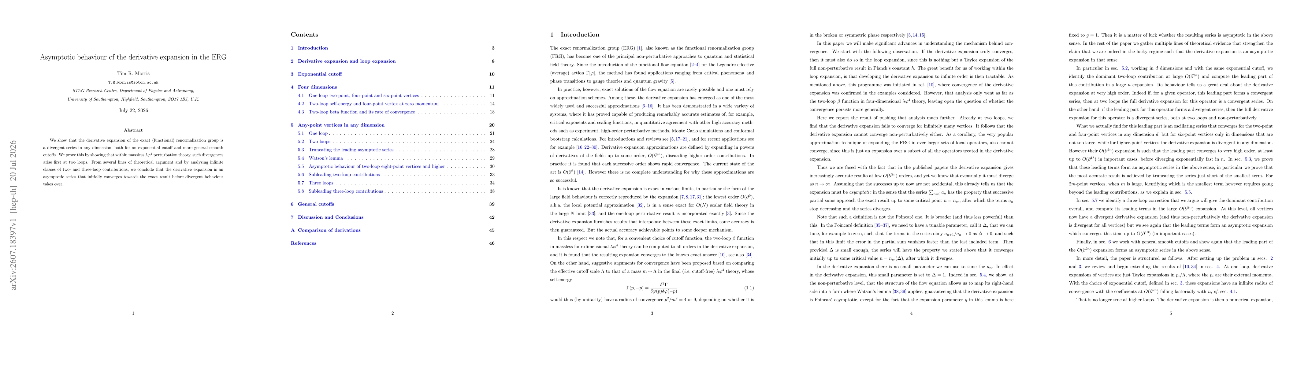 Thumbnail for Asymptotic behaviour of the derivative expansion in the ERG