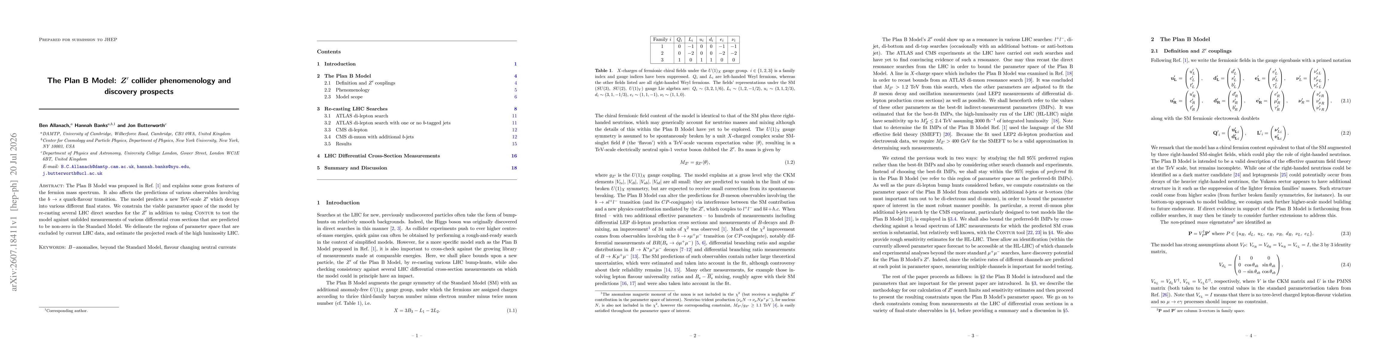 Thumbnail for The Plan B Model: $Z^{\prime}$ collider phenomenology and discovery prospects