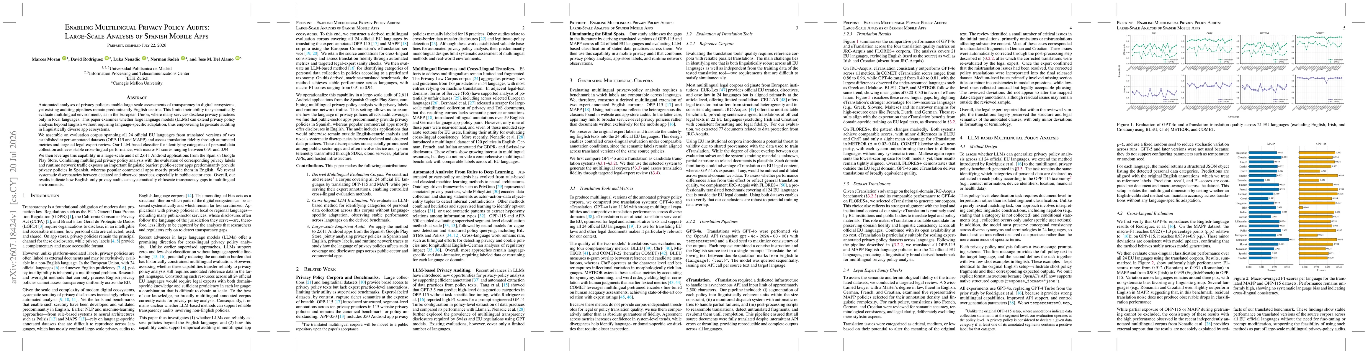 Thumbnail for Enabling Multilingual Privacy Policy Audits: Large-Scale Analysis of Spanish Mobile Apps
