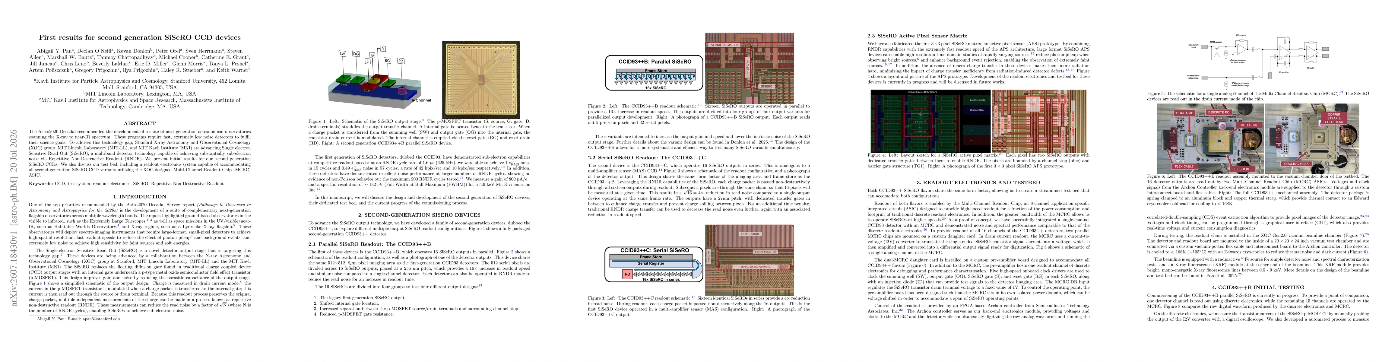 Thumbnail for First results for second generation SiSeRO CCD devices