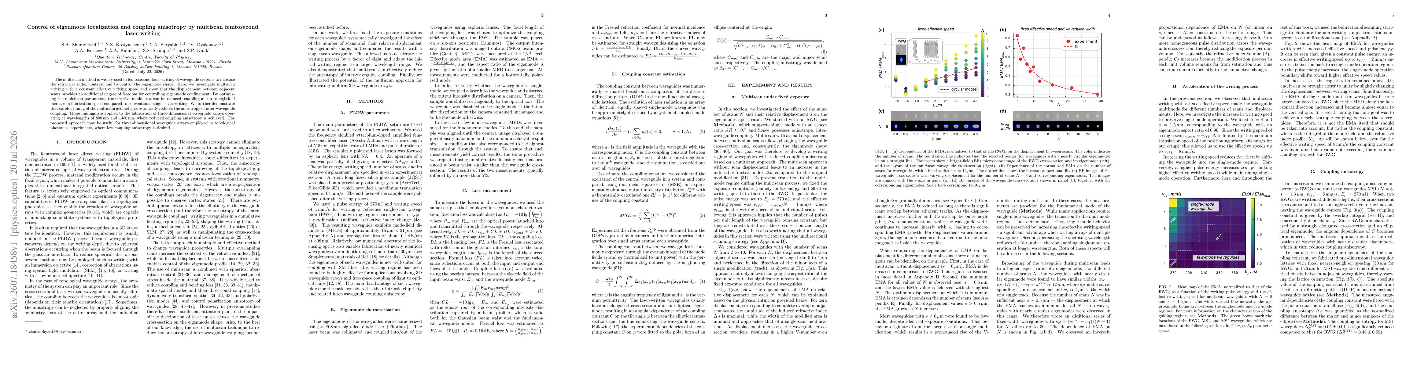 Thumbnail for Control of eigenmode localization and coupling anisotropy by multiscan femtosecond laser writing