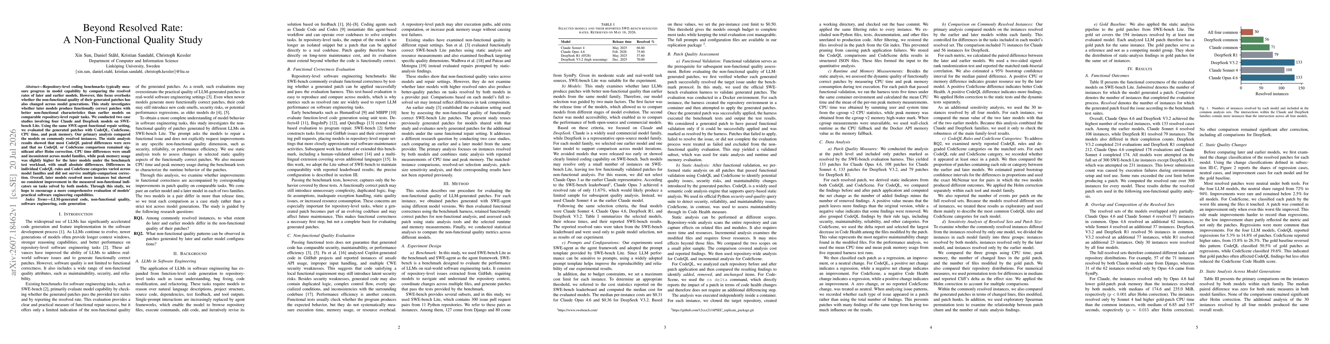 Thumbnail for Beyond Resolved Rate: A Non-Functional Quality Study