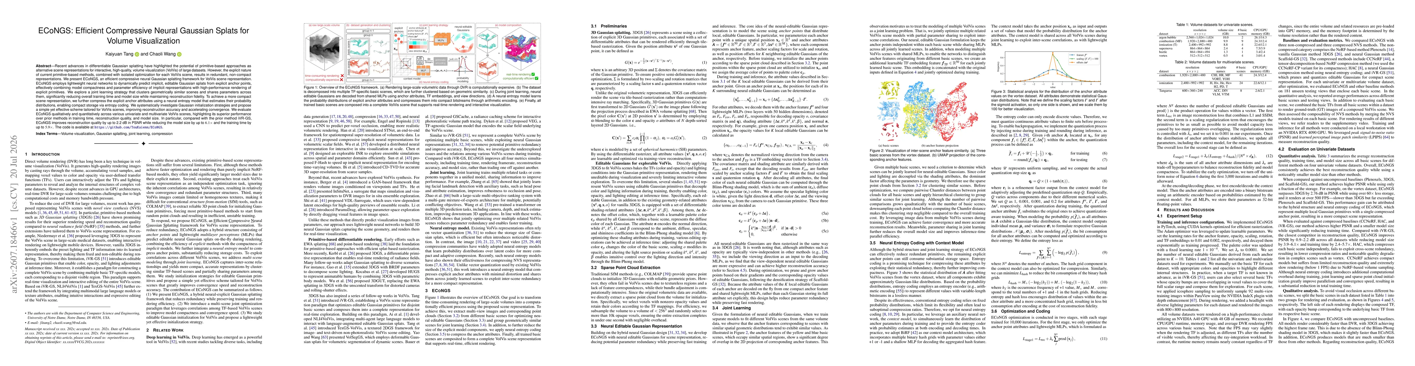 Thumbnail for ECoNGS: Efficient Compressive Neural Gaussian Splats for Volume Visualization